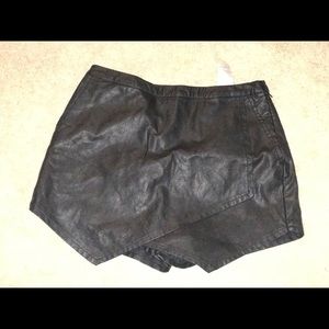 Slightly worn leather skort